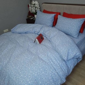 Постельное белье Комфорт-Текстиль Марсель голубой гофре (жатка) двухспальный 180x215