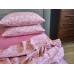 Постельное белье Комфорт-Текстиль Роза розовая Duo ранфорс гофре (жатка) двухспальный на резинке