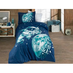 Подростковое постельное белье Hobby Galaxy синий поплин полуторный