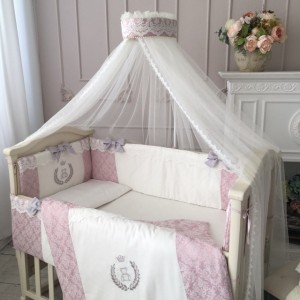 Постільна білизна в ліжечко Маленька Соня - De lux пильна троянда (7 предметів)