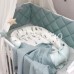Постельное белье в кроватку Маленькая Соня - Baby Mix Перо мята (6 предметов)