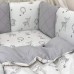 Постельное белье в кроватку Маленькая Соня - Happy Night Зверята серые (6 предметов)