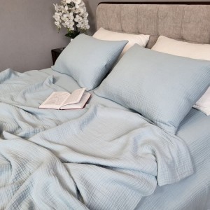 Постільна білизна Комфорт-Текстиль Soft Blue муслін полуторний 145x215