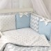 Постельное белье в кроватку Маленькая Соня - Shine голубой (7 предметов)