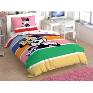 Детское постельное белье TAC - Disney Minnie Mouse Rainbow полуторный на резинке