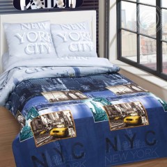 Постельное белье Комфорт-Текстиль - Нью Йорк Сити поплин двухспальный на резинке