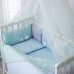 Постельное белье в кроватку Маленькая Соня - Зайчики голубой (7 предметов)