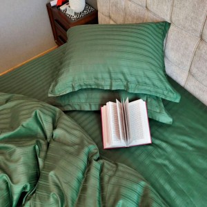 Постельное белье Комфорт-Текстиль - Multi Stripe Green Moss страйп-сатин семейное 145x215 (2 шт)