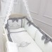 Постельное белье в кроватку Маленькая Соня - Belissimo серый (7 предметов)