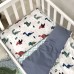 Постільна білизна в ліжечко Маленька Соня - Baby Design Dino синій поплін