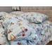 Постельное белье Комфорт-Текстиль Полет голубой ранфорс гофре (жатка) двухспальный на резинке