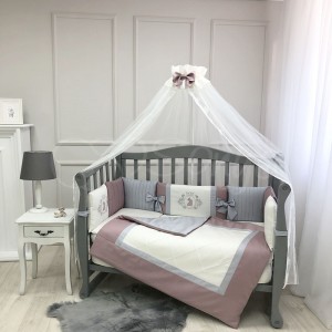 Постільна білизна в ліжечко Маленька Соня - Royal пудра (7 предметів)