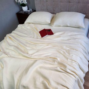 Постельное белье Комфорт-Текстиль - Lemon Cream муслин двухспальный 180x215