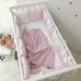 Бортики для детской кроватки Маленькая Соня Shine рожеві сердечки