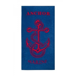 Полотенце Lotus пляжное - Anchor New синий 75x150 велюр