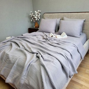 Постельное белье Комфорт-Текстиль - Smoke Grey муслин двухспальный 180x215