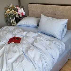 Постельное белье Комфорт-Текстиль - Небесно-голубое фланель двухспальный 180x215