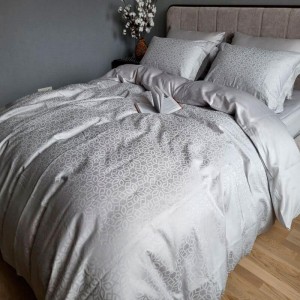 Постільна білизна Комфорт-Текстиль - Jacquard Porto Grey сатин-жаккард двоспальна на гумці