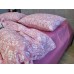 Постельное белье Комфорт-Текстиль Роза розовая Duo ранфорс гофре (жатка) двухспальный на резинке