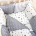 Постельное белье в кроватку Маленькая Соня - Baby Design Premium Старс серый (7 предметов)