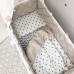Постельное белье в кроватку Маленькая Соня - Baby Mix Серо-бежевые Сердца (6 предметов)