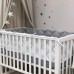 Постельное белье в кроватку Маленькая Соня - Baby Mix Облака серые с месяцем (6 предметов)