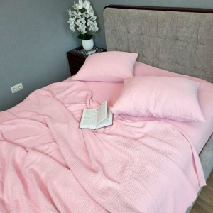 Постельное белье Комфорт-Текстиль - Pink муслин евро 200x220