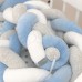 Бортики для детской кроватки Маленькая Соня Коса білий-сірий-блакитний