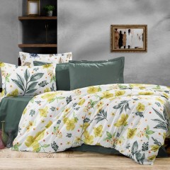 Постельное белье Комфорт-Текстиль Оазис зеленый cotton двухспальный на резинке