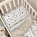 Постельное белье в кроватку Маленькая Соня - Baby Design Stars серый поплин