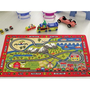 Килимок для дитячої Confetti Railway Kirmizi 100*150