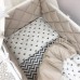 Постельное белье в кроватку Маленькая Соня - Baby Mix Серо-бежевые Сердца (6 предметов)