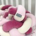 Бортики для детской кроватки Маленькая Соня Коса молочный-розовый-бордовый