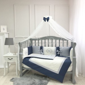 Постельное белье в кроватку Маленькая Соня - Royal синий (7 предметов)