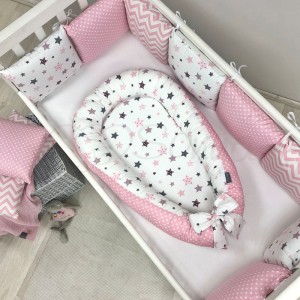 Кокон-позиціонер Маленька Соня Baby Design Stars сіро-рожевий