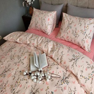 Постільна білизна Комфорт-Текстиль - Ніженка Рожева Duo ранфорс гофре (жатка) двоспальна  180x215
