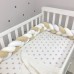 Бортики для детской кроватки Маленькая Соня Коса белый-молочный-беж