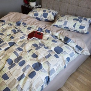 Постельное белье Комфорт-Текстиль - Фреска синий фланель двухспальный 180x215