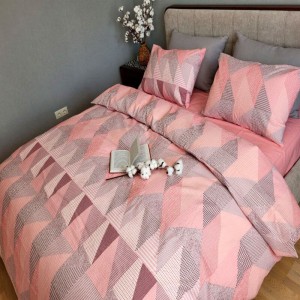 Постільна білизна Комфорт-Текстиль - Калейдоскоп Рожевий Duo ранфорс гофре (жатка) євро 200x220