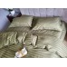 Постельное белье Комфорт-Текстиль Stripe Premium Khaki cтрайп-сатин двухспальный 180x215