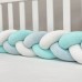 Бортики для детской кроватки Маленькая Соня Коса белый-мята-светлая мята