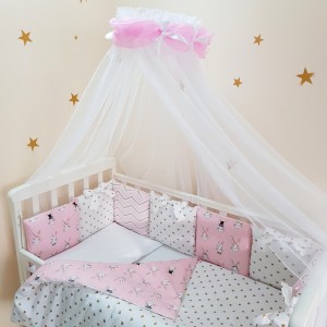 Постельное белье в кроватку Маленькая Соня - Shine Алиса пудра (7 предметов)